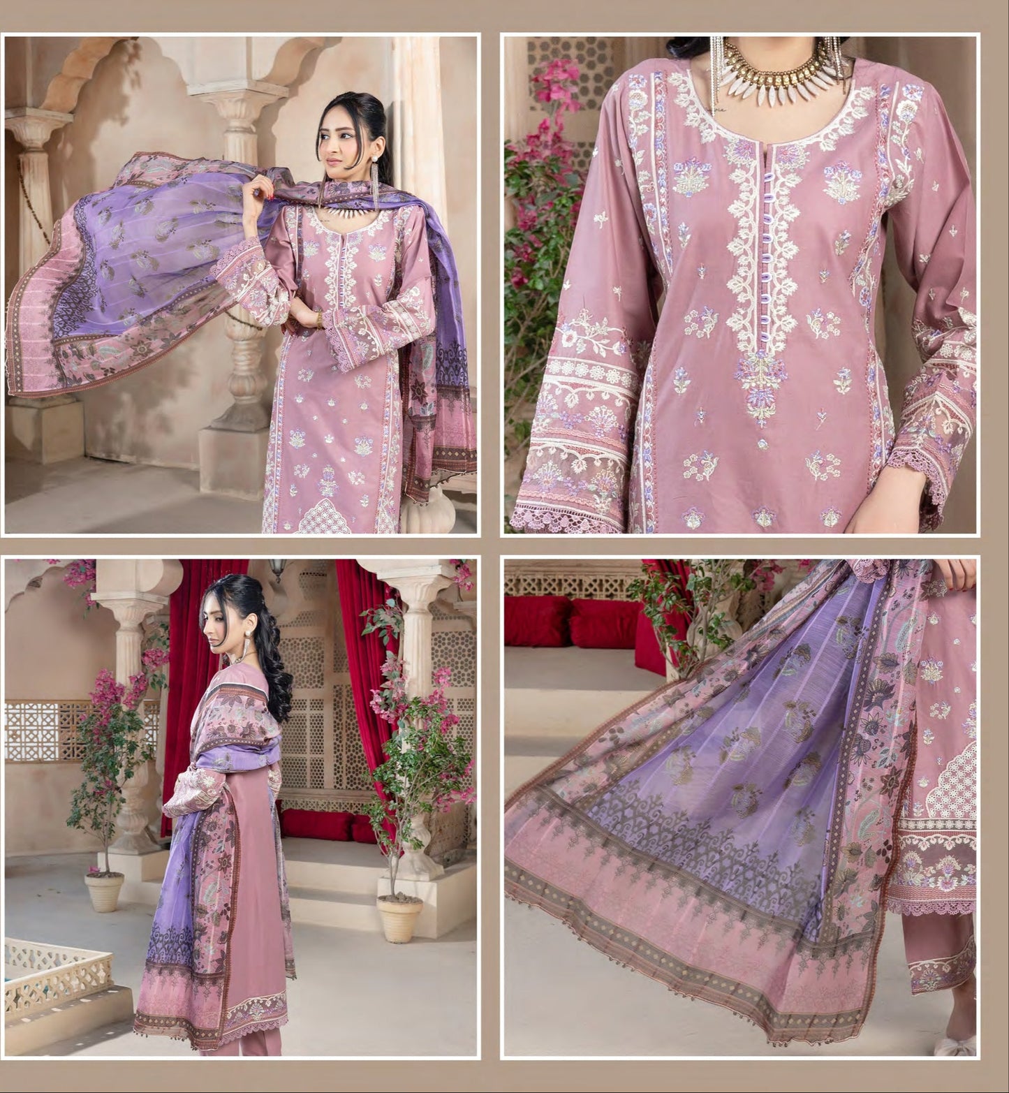 Munira Jheel Cotton Coral Pink
