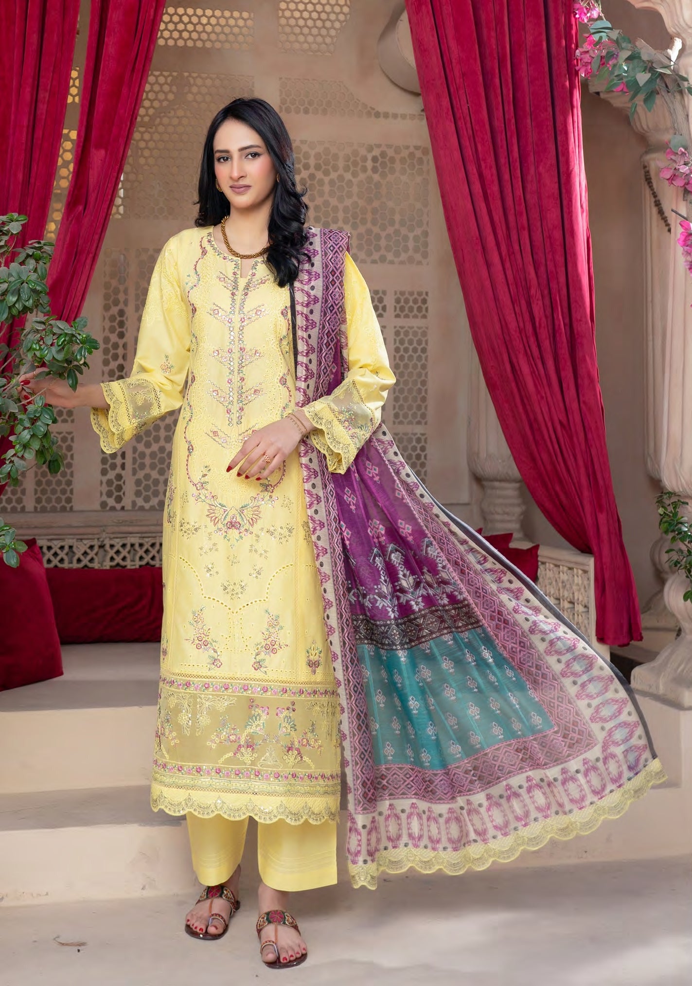 Munira Jheel Cotton Lemon
