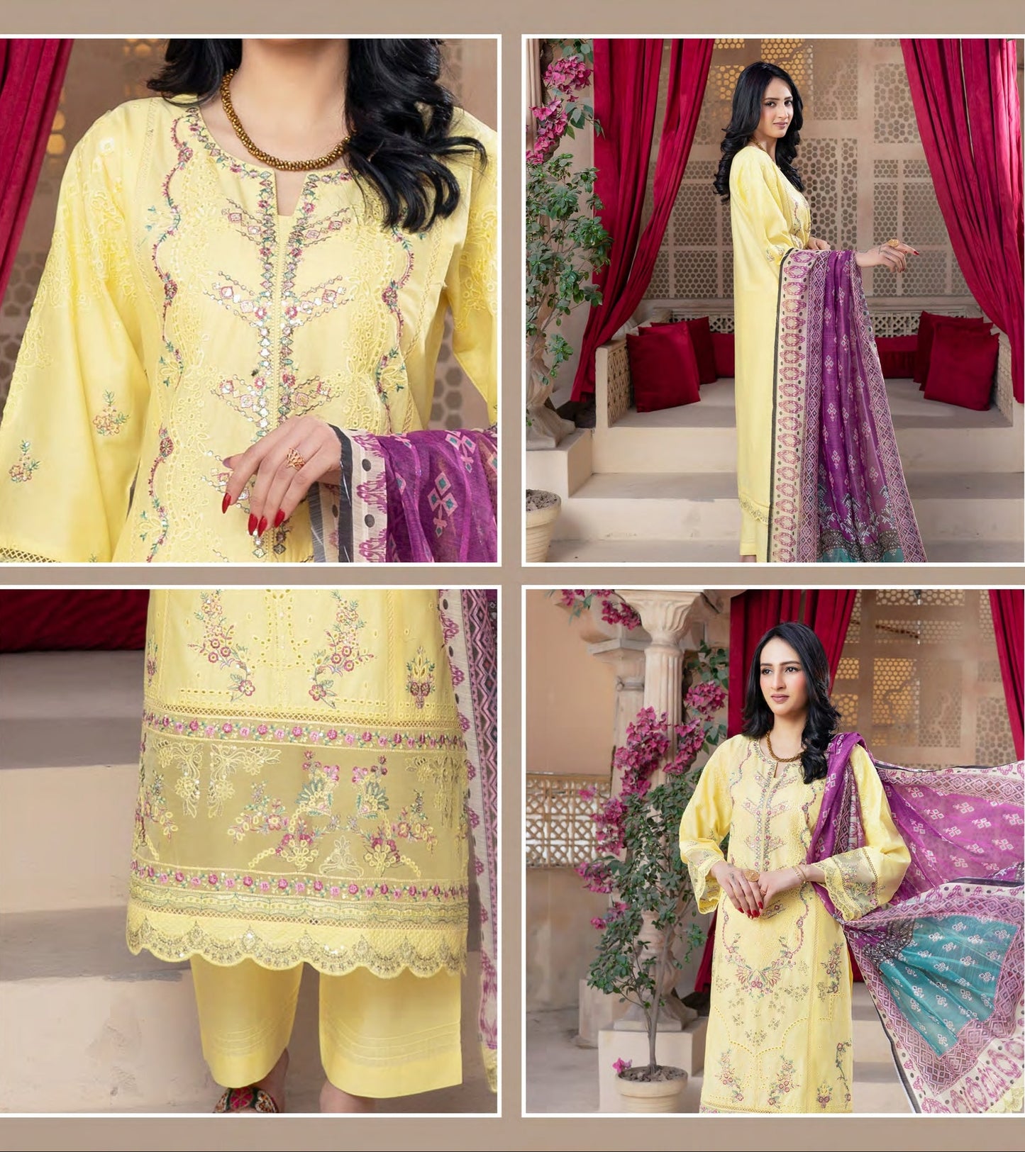 Munira Jheel Cotton Lemon