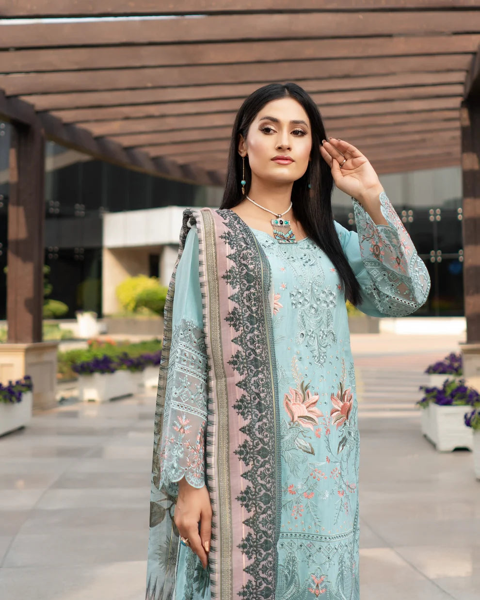 Munira Chhaya Cotton Sky Blue