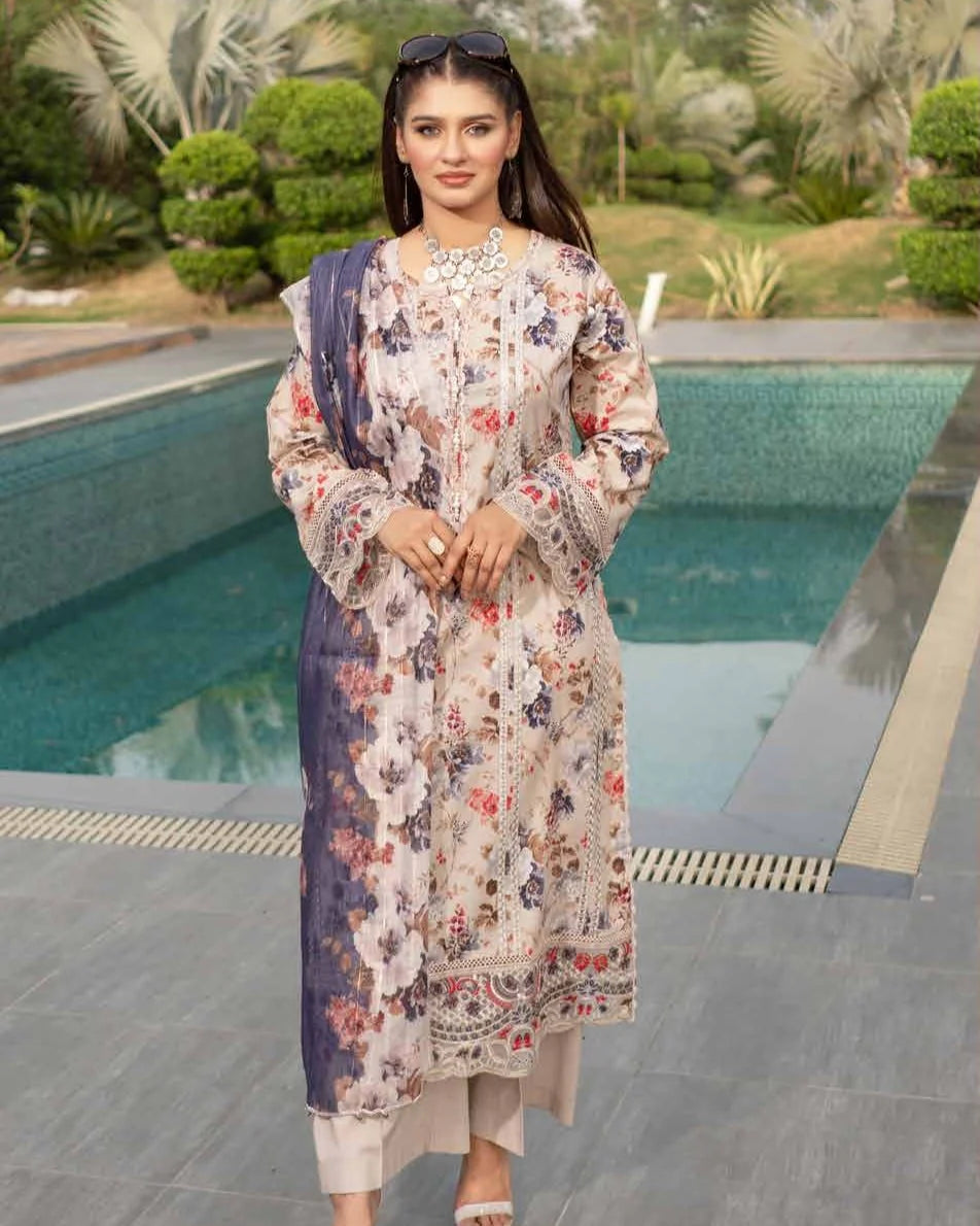 Munira Mehak Lawn Light Brown