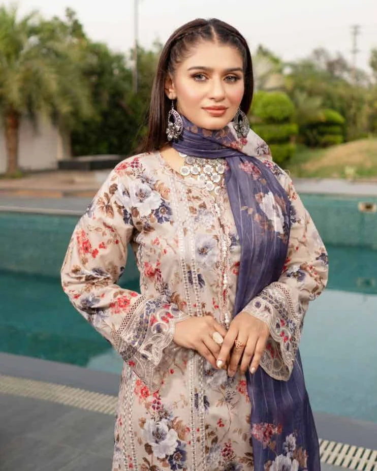 Munira Mehak Lawn Light Brown
