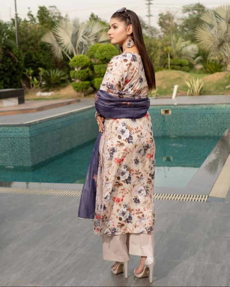Munira Mehak Lawn Light Brown