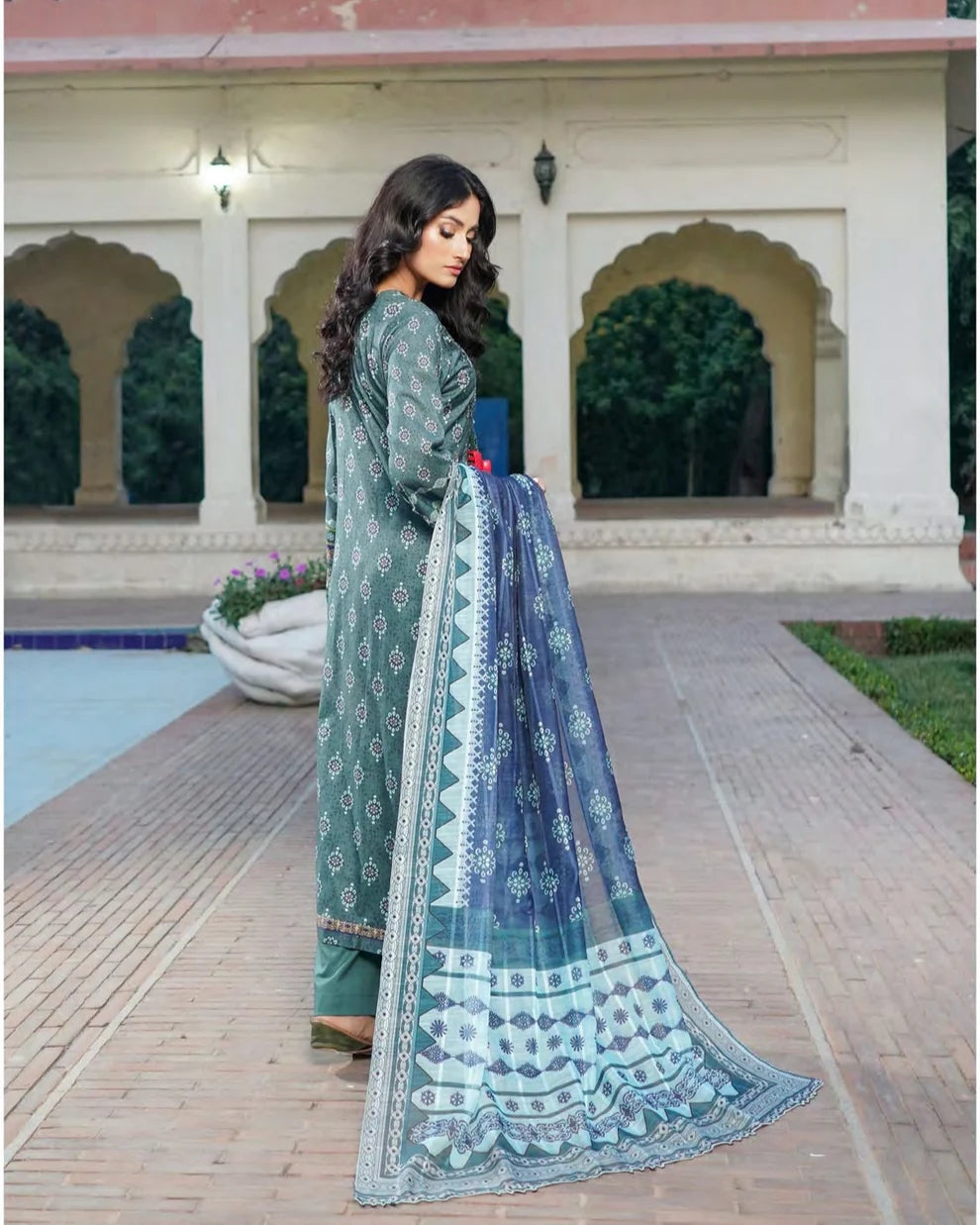 Munira Nazar Lawn Dark Teal