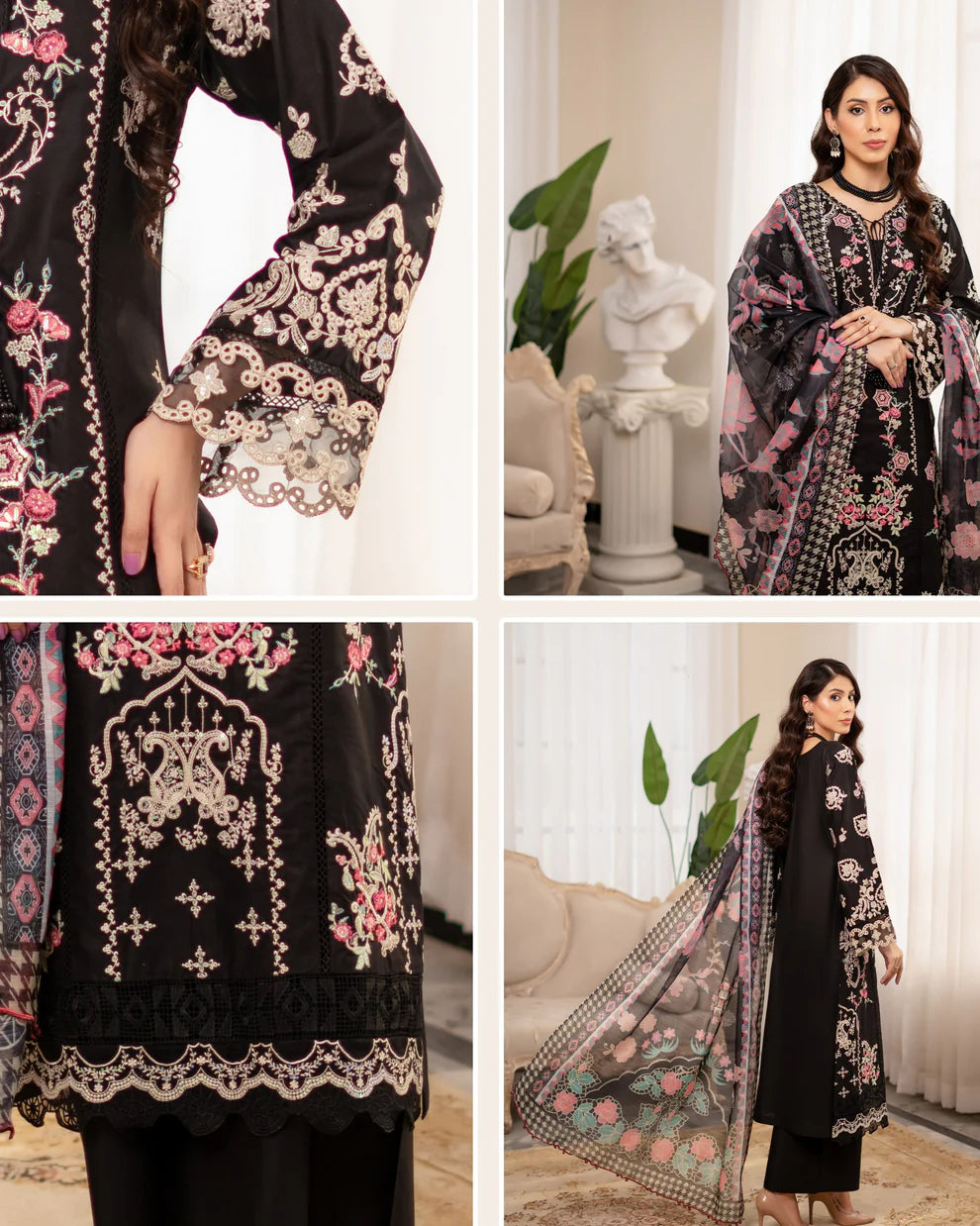 Munira Contemporary Cotton Charcoal