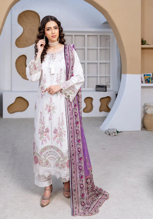 Munira 7 Voguish Cotton White