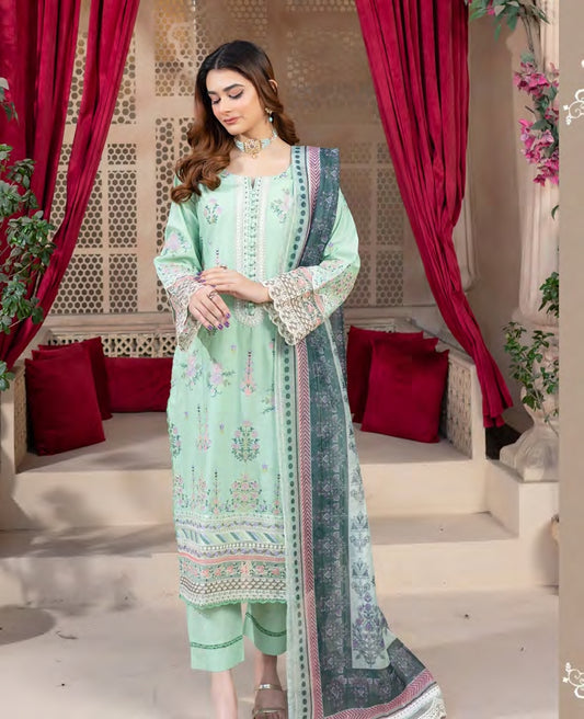 Munira Jheel Cotton Sea foam Green