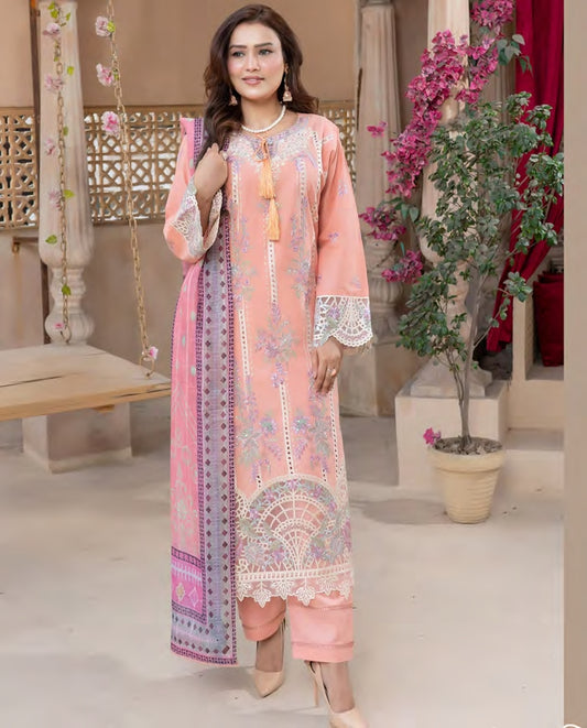 Munira Jheel Cotton Peach
