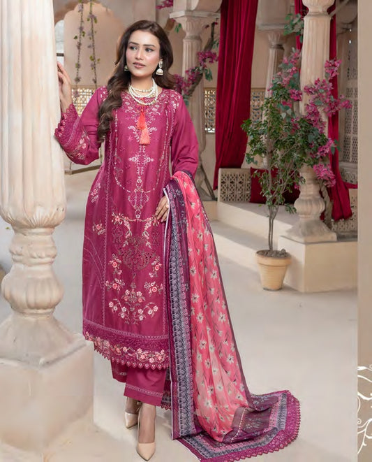 Munira Jheel Cotton Rasberry Pink