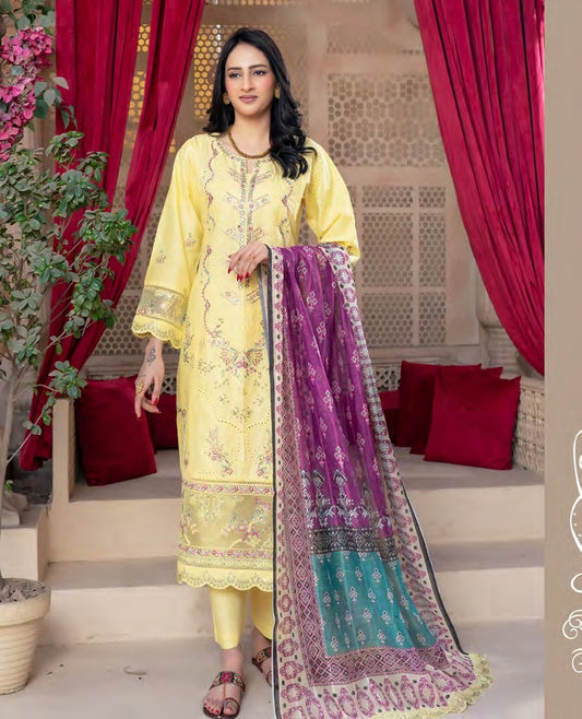 Munira Jheel Cotton Lemon