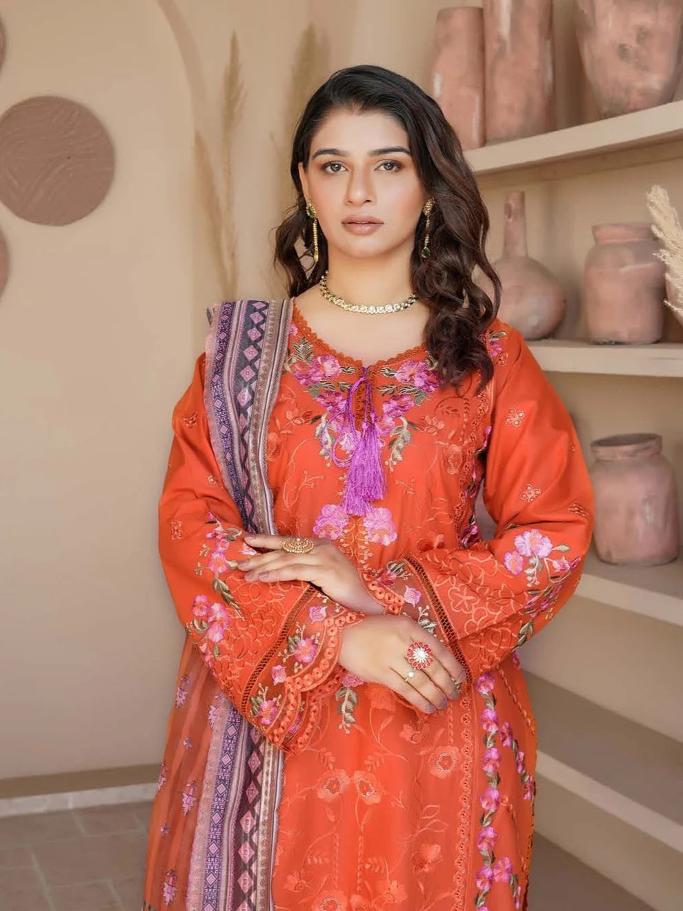 Munira Sitara Lawn Orange