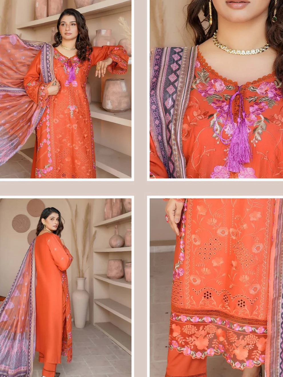 Munira Sitara Lawn Orange