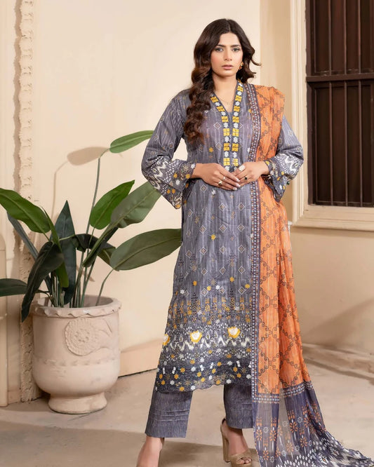 Munira Eid Lawn Grey