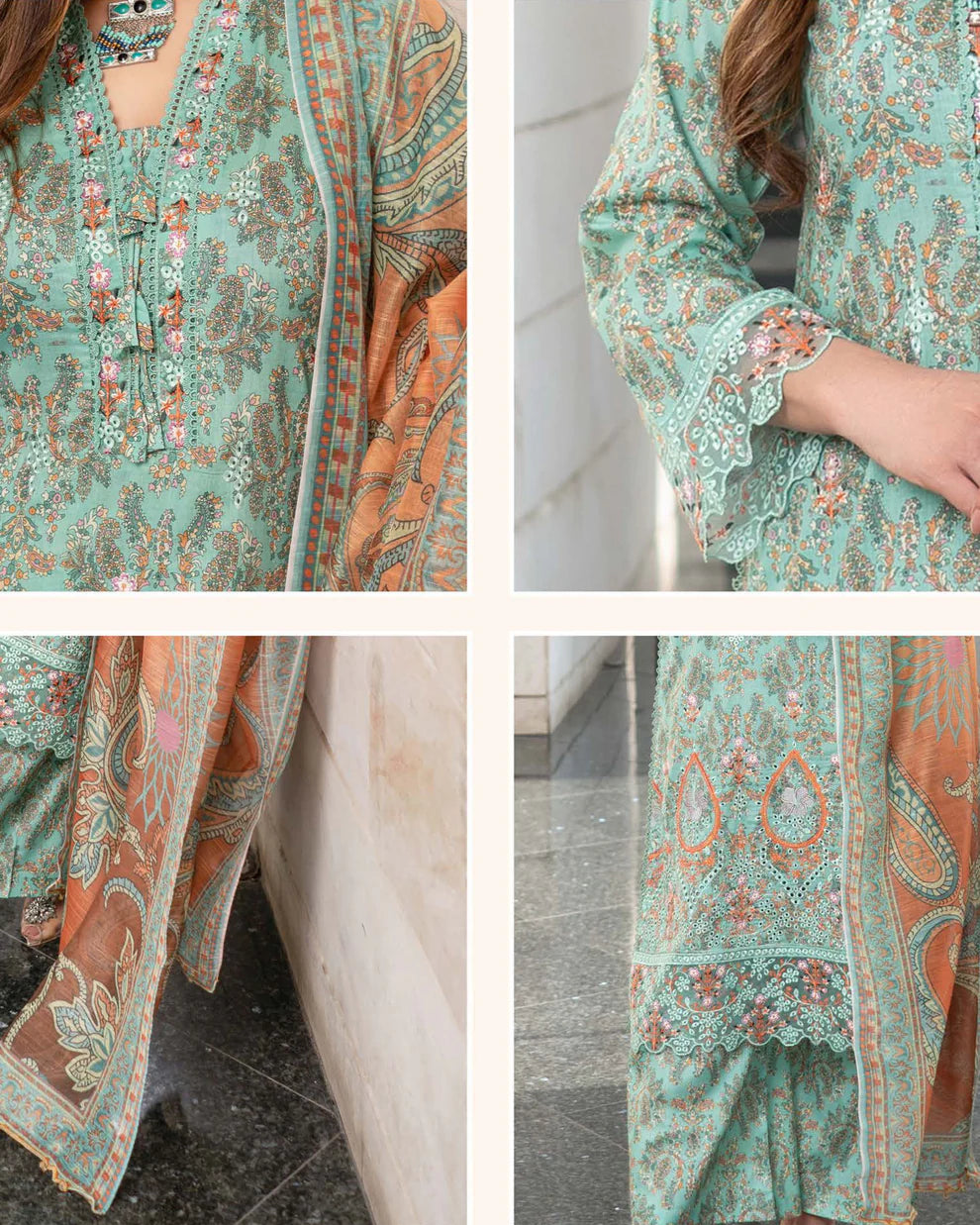 Munira Sufiyana Lawn  Green