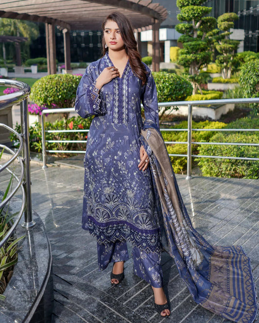 Munira Mah-e-Noor Lawn Blue