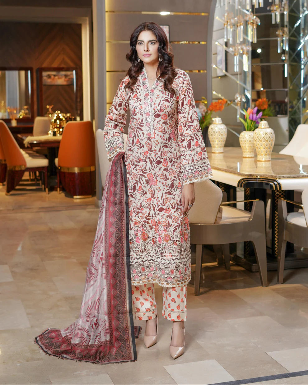 Munira Chaand Raat Lawn Peach