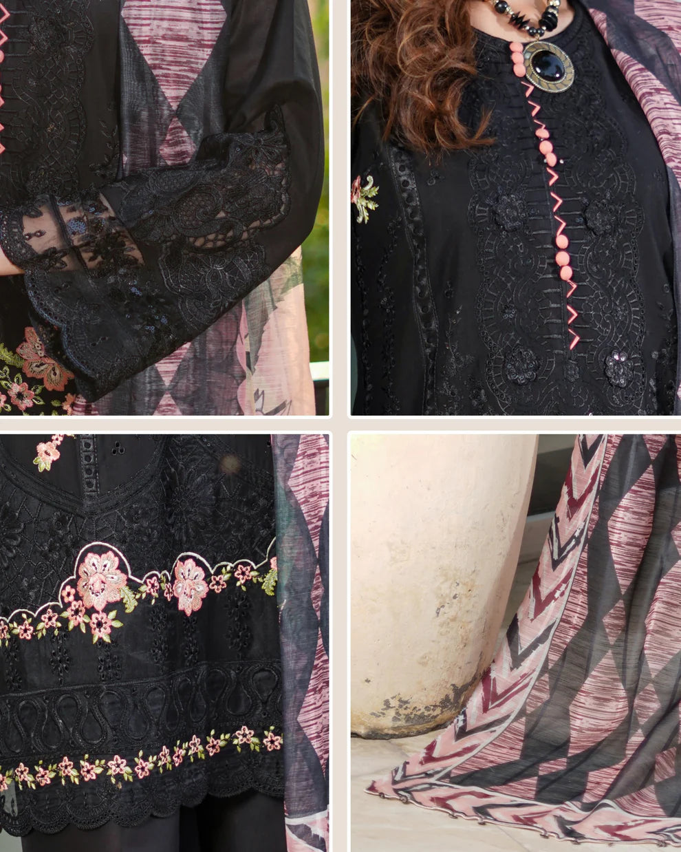 Munira 7 Srollinding Cotton Black