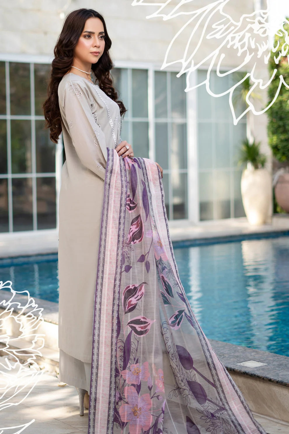 Munira 7 Srollinding Cotton Grey