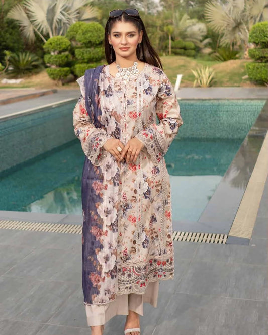 Munira Mehak Lawn Light Brown