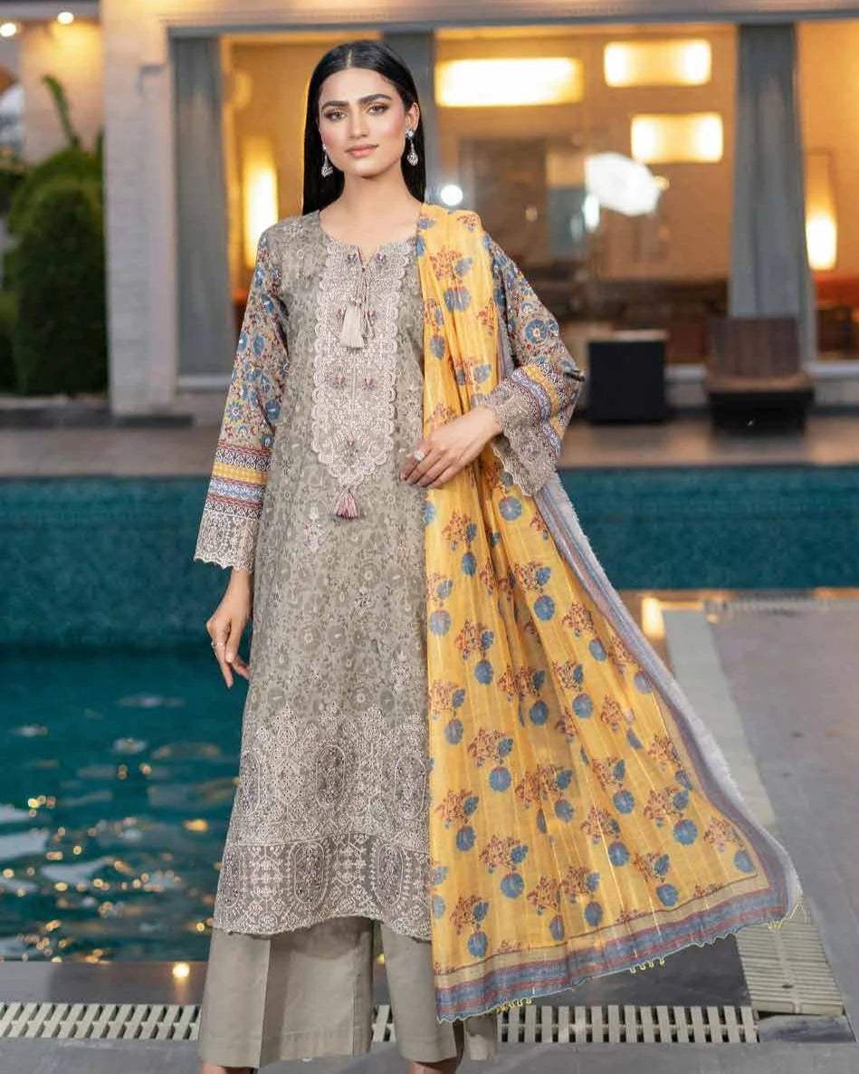 Munira Mehak Lawn Grey