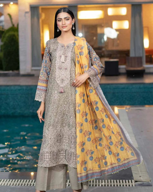 Munira Mehak Lawn Grey