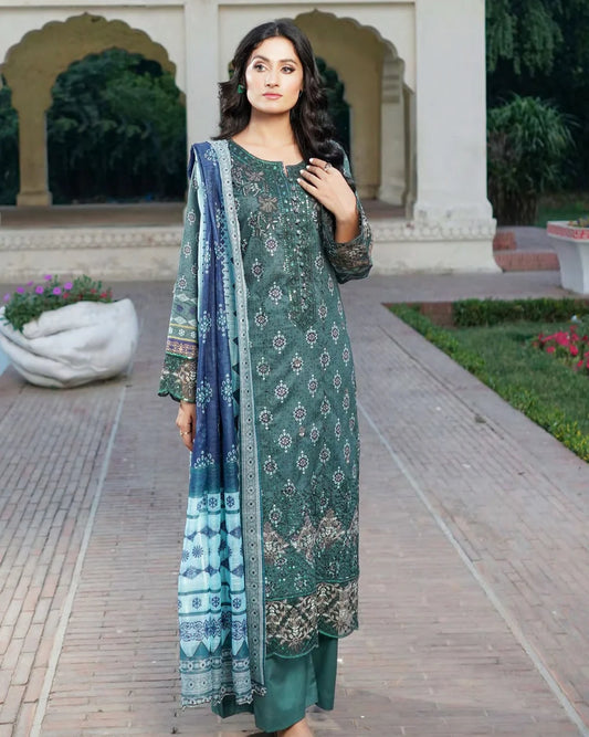 Munira Nazar Lawn Dark Teal